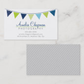 SCHATTIGE BRIGHT BUNTING bold party marineblauw li Visitekaartje (Voorkant / Achterkant)