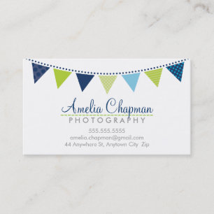 SCHATTIGE BRIGHT BUNTING bold party marineblauw li Visitekaartje