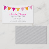 SCHATTIGE BRIGHT BUNTING bold party roze sinaasapp Visitekaartje (Voorkant / Achterkant)