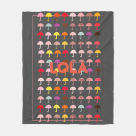Schattige Bright Fun Paraplu Pattern Naam Deken to