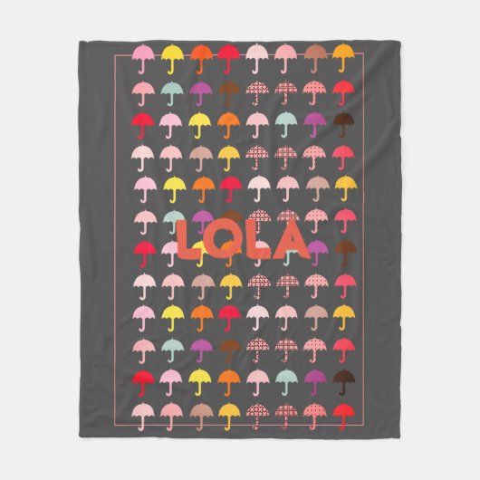 Schattige Bright Fun Paraplu Pattern Naam Deken to (Voorkant)