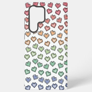 Schattige Bright Pastel Rainbow Edelsteen Hartpatr Samsung Galaxy Hoesje