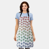 Schattige Bright Pastel Rainbow Edelsteen Hartpatr Schort (Gedragen)