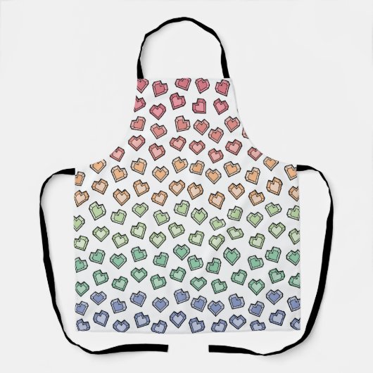 Schattige Bright Pastel Rainbow Edelsteen Hartpatr Schort (Voorkant)
