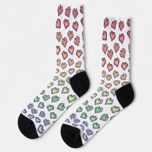 Schattige Bright Pastel Rainbow Edelsteen Hartpatr Sokken