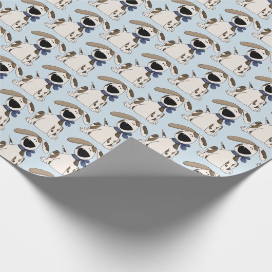 schattige brij met blauwe boog cadeaupapier (Hoek)