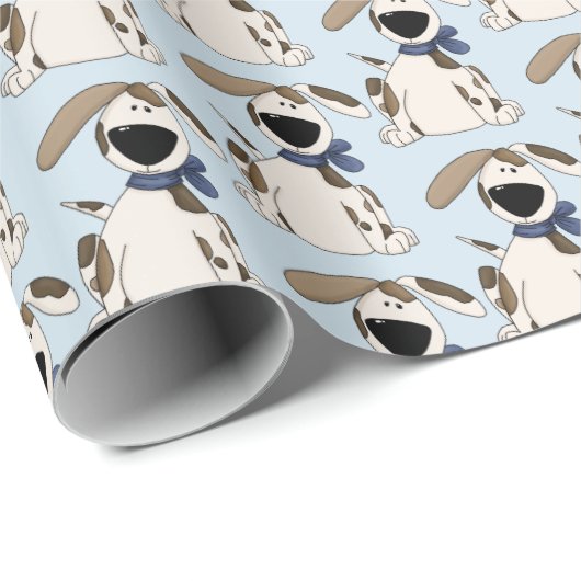 schattige brij met blauwe boog cadeaupapier (Rol Hoek)