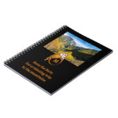 Schattige British Owl Nesting op Monogram Egg Foto Notitieboek (Linkerzijde)