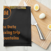 Schattige British Owl Nesting op Monogram Egg Foto Theedoek (Quarter Fold)