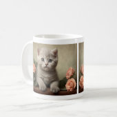  Schattige Brits Korthaar Kitten Portrait Koffiemok (Voorkant links)
