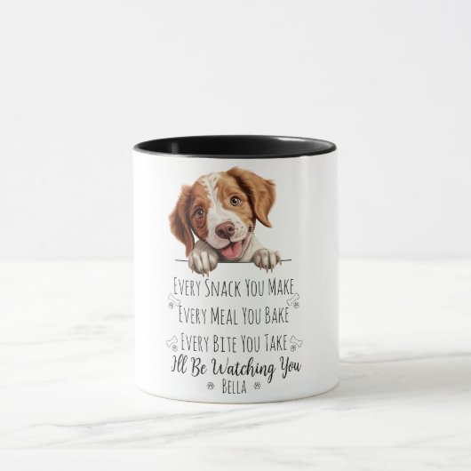 Schattige Brittany Spaniel Hond Grappige Maatwerk Mok (Midden)