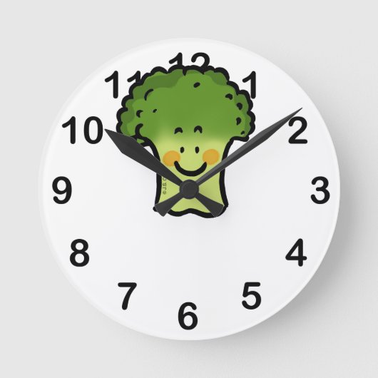 schattige broccoli ronde klok (Voorkant)