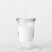 Schattige broedend kuiken Kleurrijke Happy Easter Acryl Drinkbeker (Links)