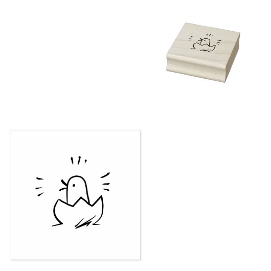 Schattige broedkuiken rubberstempel (Gestempeld)