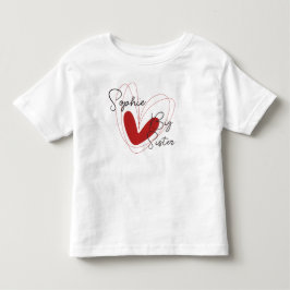 Schattige Broers en Zusters Grote Zus Hart Naam Pe Kinder Shirts