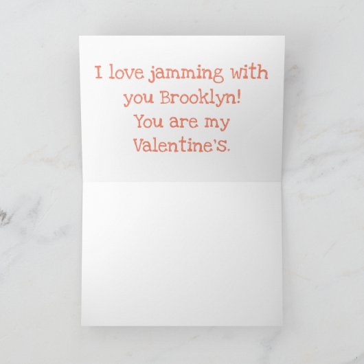 Schattige brood en jam Valentijn cartoon Kaart (Binnen)