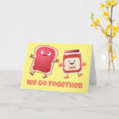 Schattige brood en jam valentine cartoon kaart (Gele Bloem)