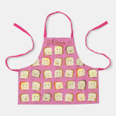 Schattige broodboter koken bakken gepersonaliseerd schort (Voorkant)