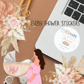 Schattige broodje in oven Baby Q Shower Ronde Sticker