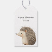 Schattige Brown Cream Hedgehog Cadeaulabel (Voorkant)