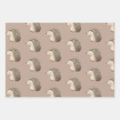 Schattige Brown Cream Hedgehog Inpakpapier Vel (Voorkant 2)