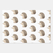 Schattige Brown Cream Hedgehog Inpakpapier Vel (Voorkant)