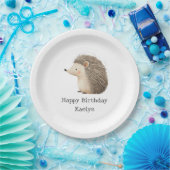 Schattige Brown Cream Hedgehog Papieren Bordje (Feest)