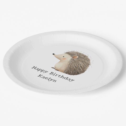 Schattige Brown Cream Hedgehog Papieren Bordje (Gekanteld)