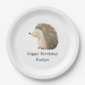 Schattige Brown Cream Hedgehog Papieren Bordje (Voorkant)
