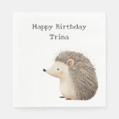 Schattige Brown Cream Hedgehog Servet (Voorkant)