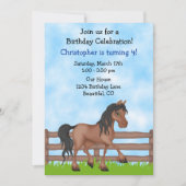 Schattige Brown Horse Boys Verjaardagsfeest Kaart (Voorkant)
