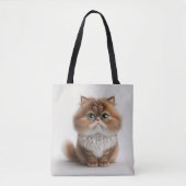SCHATTIGE BROWN WHITE CARTOON FANTASY CAT TOTE BAG (Voorkant)