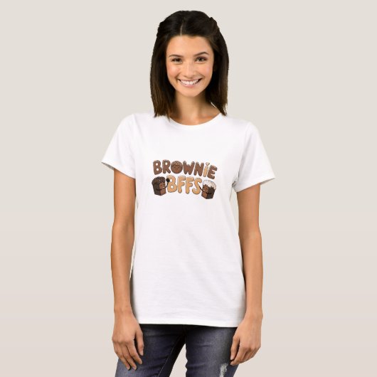 Schattige Brownie Graphics voor Chocolate Fans T-shirt (Voorkant volledig)
