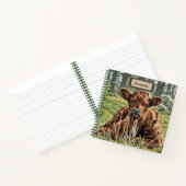 Schattige BrownMoo Koe Green Woodland Persoonlijk  Notitieboek (Binnen)