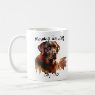 Schattige Browns 'Morning Tea met mijn Labrador' M Koffiemok