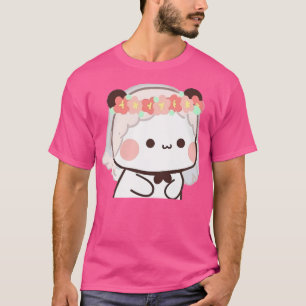 Schattige bruid bubu Beer en panda paar persen en T-shirt