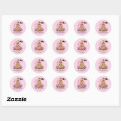 Schattige bruidsfeest toevoegen datum ronde sticker (Vel)