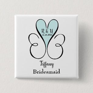 Schattige bruidsmeisje hart vierkante button 5,1 cm