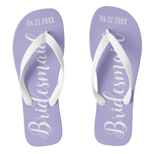 Schattige Bruidsmeisje Lavendel Paars Teenslippers (Voetbed)
