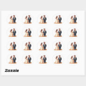 Schattige bruidspaar met honden - Spooky Pastel Ronde Sticker (Vel)