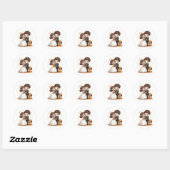 Schattige bruidspaar met honden - Spooky Pastel Ronde Sticker (Vel)