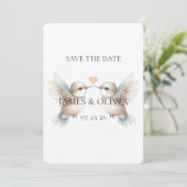 Schattige bruiloft Hummingbird Save the Date (Staand voorkant)
