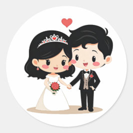 Schattige bruiloft paar Stickers