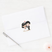 Schattige bruiloft paar Stickers (Envelop)