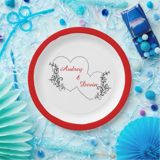 Schattige bruiloft receptie diner papieren bordje (Feest)