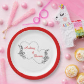 Schattige bruiloft receptie diner papieren bordje (Feest)