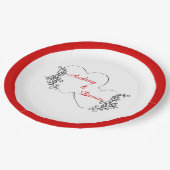 Schattige bruiloft receptie diner papieren bordje (Gekanteld)