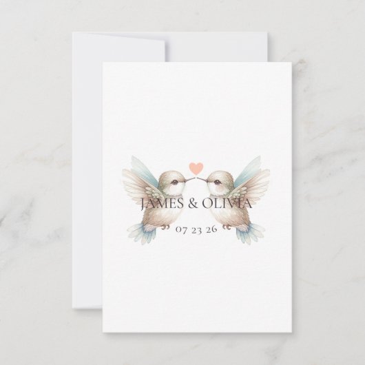 Schattige bruiloft Voeg foto RSVP-kaarten toe RSVP Kaartje (Voorkant)