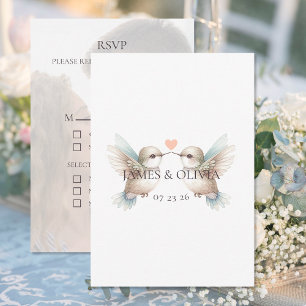 Schattige bruiloft Voeg foto RSVP-kaarten toe RSVP Kaartje
