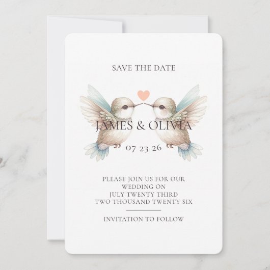 Schattige bruiloft Voeg foto toe Bewaar de datum Save The Date (Voorkant)